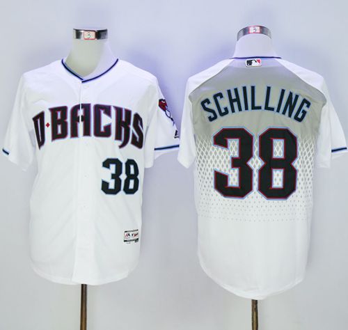 Diamondbacks #38 Curt Schilling White Capri New Cool Base Stitched Jersey - Zenithce