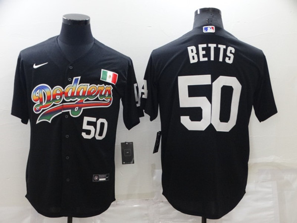Los Angeles Dodgers #50 Mookie Betts Black Stitched Baseball Jersey - Zenithce