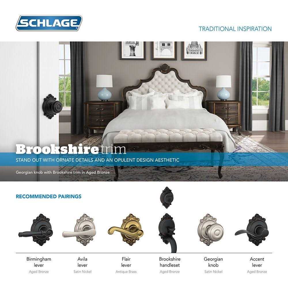 Schlage Georgian Knob with Brookshire Trim F170GEO - Zenithce