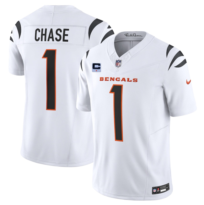 Cincinnati Bengals #1 Ja'Marr Chase White 2025 F.U.S.E. With 1-Star C Patch Vapor Untouchable Limited Stitched Jersey - Zenithce