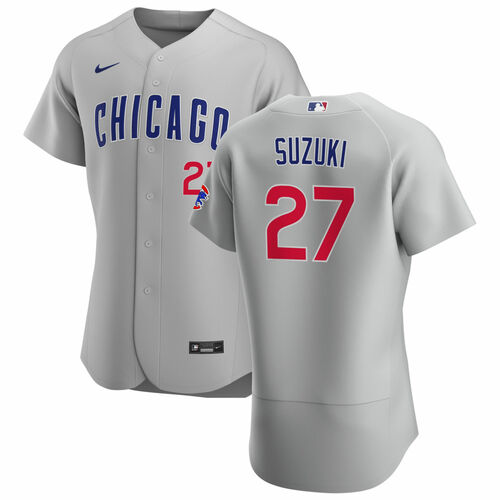 Chicago Cubs #27 Seiya Suzuki Gray Flex Base Stitched Jersey - Zenithce