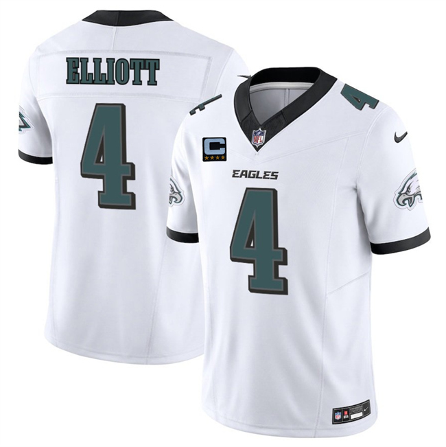 Philadelphia Eagles #4 Jake Elliott White 2025 F.U.S.E. With 4-Star C Patch Vapor Untouchable Limited Stitched Jersey - Zenithce