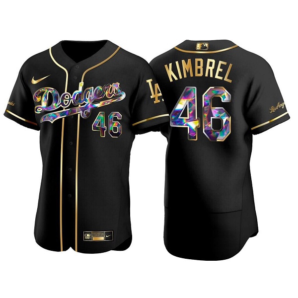 Los Angeles Dodgers #46 Craig Kimbrel Black Gold Flex Base Stitched Jersey - Zenithce