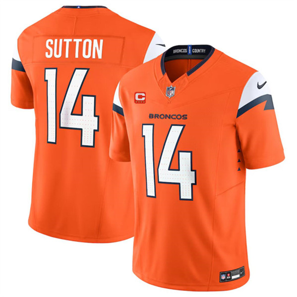 Denver Broncos #14 Courtland Sutton Orange 2024 F.U.S.E. With 4-Star C Patch Vapor Limited Stitched Jersey - Zenithce