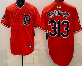 Detroit Tigers #313 Motor City Orange Limited Jersey - Zenithce