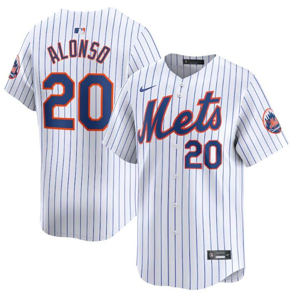 New York Mets #20 Pete Alonso White 2024 Home Limited Stitched Jersey - Zenithce