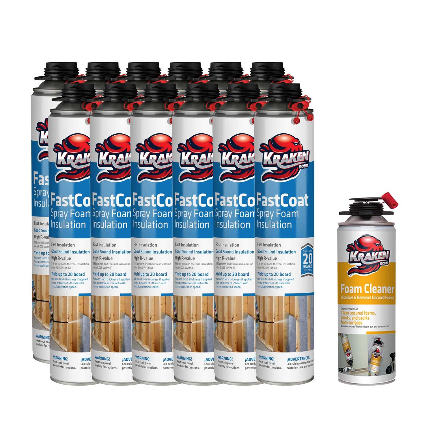 Krakenbond Fastcoat Insulation Spray Foam Pack Can - Zenithce