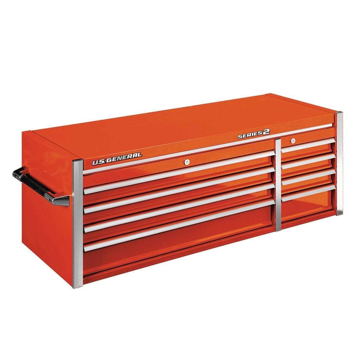 U.S. GENERAL 44 in. x 22 in. Double Bank Roller Cabinet, Red - Zenithce