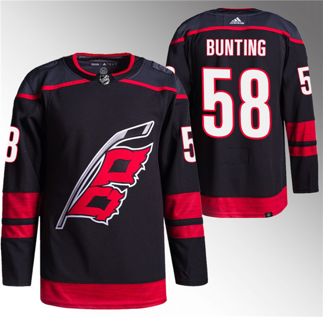 Carolina Hurricanes #58 Michael Bunting Black Stitched Jersey - Zenithce