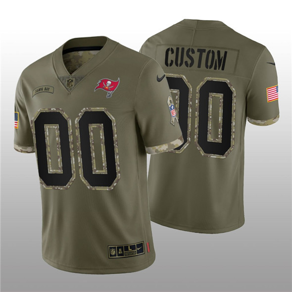 Tampa Bay Buccaneers Customized Custom 2022 Olive Salute To Service Limited Stitched Jersey - Zenithce