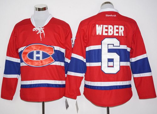 Canadiens #6 Shea Weber Red Home Stitched Jersey - Zenithce