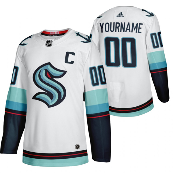 Seattle Kraken Primary Logo Custom White NHL Stitched Jersey - Zenithce