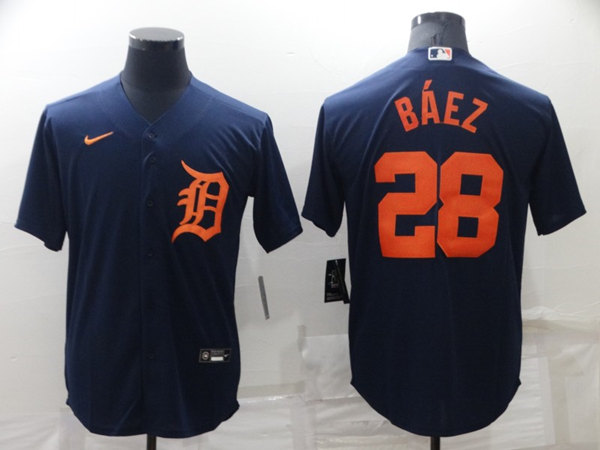 Detroit Tigers #28 Javier Báez Navy Cool Base Stitched Jersey - Zenithce