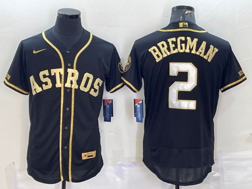 Houston Astros #2 Alex Bregman Black Gold Flex Base Stitched Jersey - Zenithce