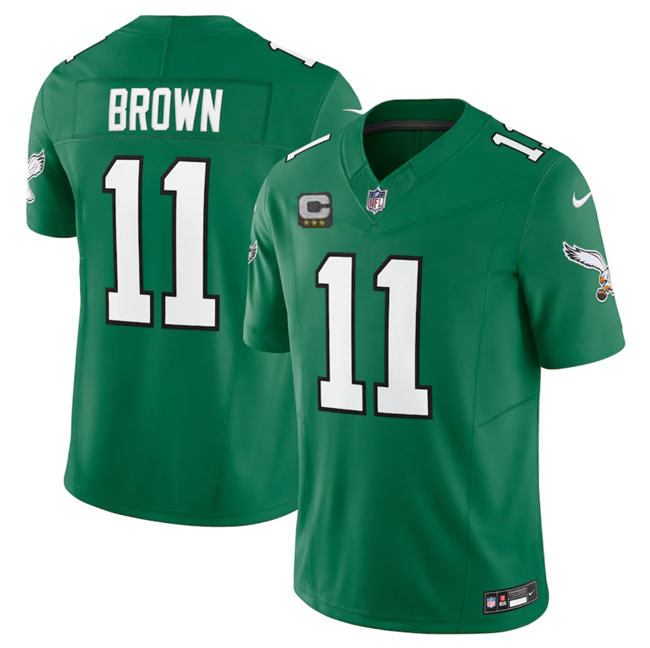 Philadelphia Eagles #11 A. J. Brown Green 2023 F.U.S.E. Vapor Untouchable With C Patch Stitched Jersey - Zenithce