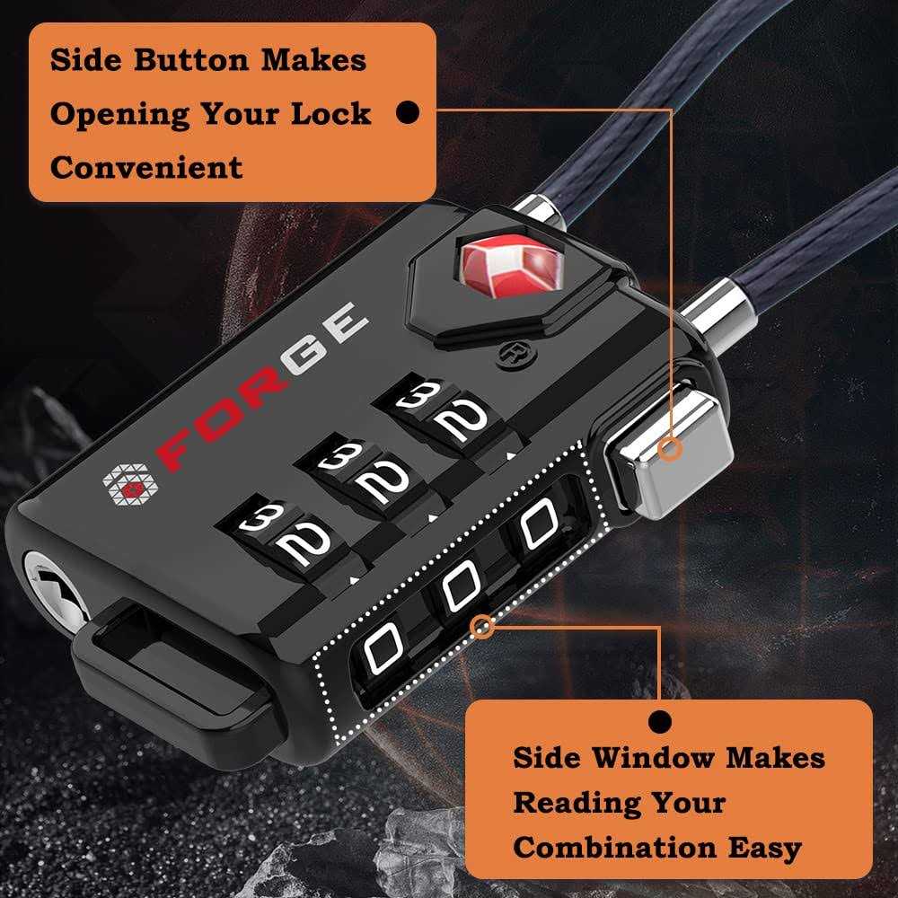 Forge Red 4 Pack TSA Approved Luggage Locks Ultra-Secure Dimple Key Travel Locks with Zinc Alloy Body - Zenithce