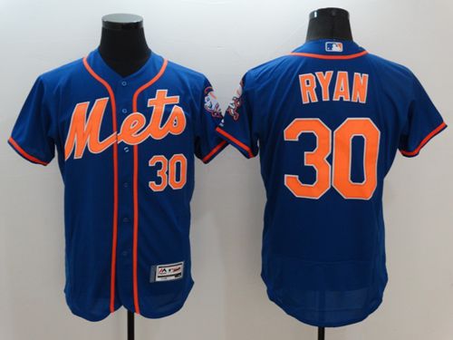 Mets #30 Nolan Ryan Blue Flexbase Authentic Collection Stitched Jersey - Zenithce