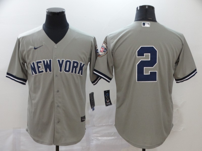New York Yankees #2 Derek Jeter Grey Cool Base Stitched Jersey - Zenithce