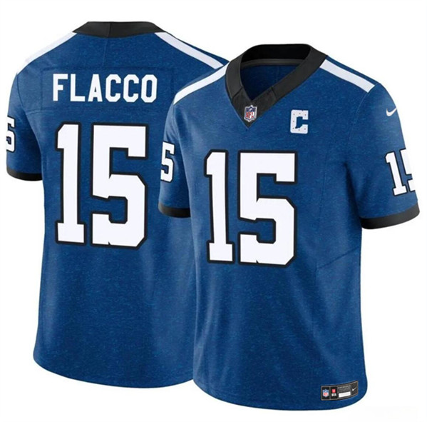 Indianapolis Colts #15 Joe Flacco Blue 2024 F.U.S.E. Throwback Vapor Limited Stitched Jersey - Zenithce
