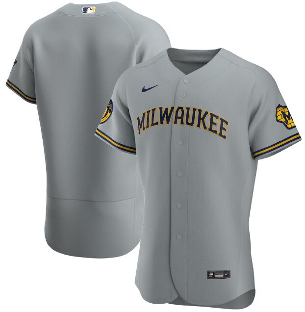 Milwaukee Brewers Blank Grey Flex Base Stitched Jersey - Zenithce