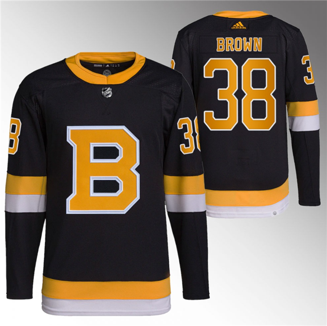 Boston Bruins #38 Patrick Brown Black Home Breakaway Stitched Jersey - Zenithce