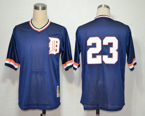 Mitchell And Ness Tigers #23 Kirk Gibson Blue Throwback Stitched Jersey - Zenithce