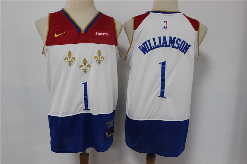 New Orleans Pelicans #1 Zion Williamson White 2021 City Edition Swingman Stitched Jersey With The NEW Sponsor Logo - Zenithce