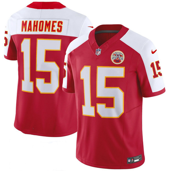 Kansas City Chiefs #15 Patrick Mahomes Red White 2023 F.U.S.E. Vapor Untouchable Limited Stitched Jersey - Zenithce