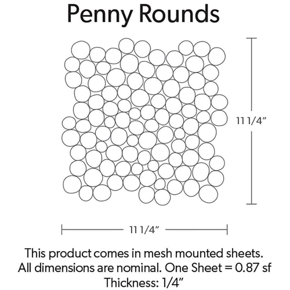 Tile Connection Sliced Pebble Grey 11-1/4 in. x 11-1/4 in. x Mesh-Mounted Mosaic Tile - Zenithce