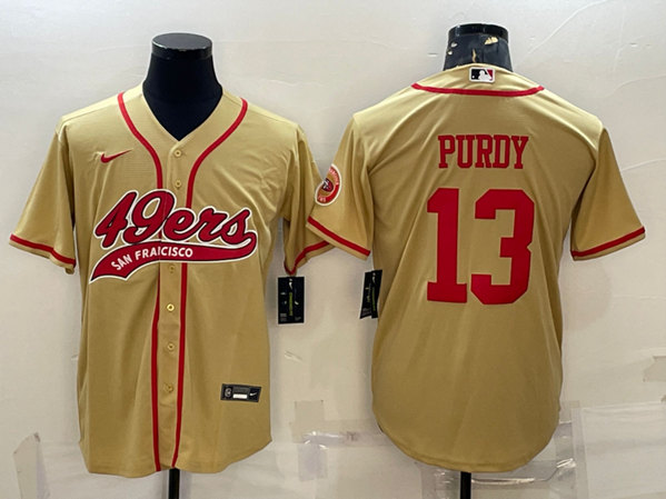 San Francisco 49ers #13 Brock Purdy Gold With Patch Cool Base Stitched Jersey - Zenithce