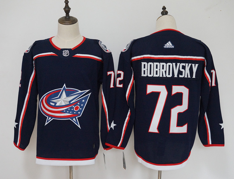 Columbus Blue Jackets #72 Sergei Bobrovsky Navy Stitched Adidas Jersey - Zenithce