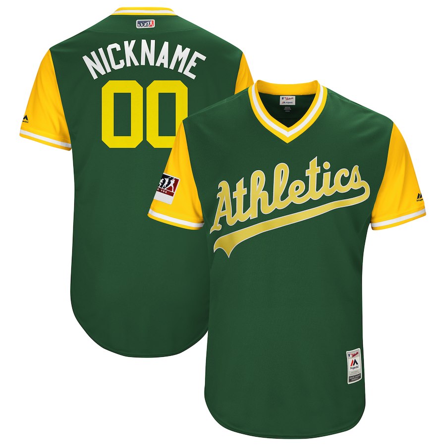 Oakland Athletics Majestic Green 2018 Players' Weekend Flex Base Pick-A-Player Roster Jersey - Zenithce
