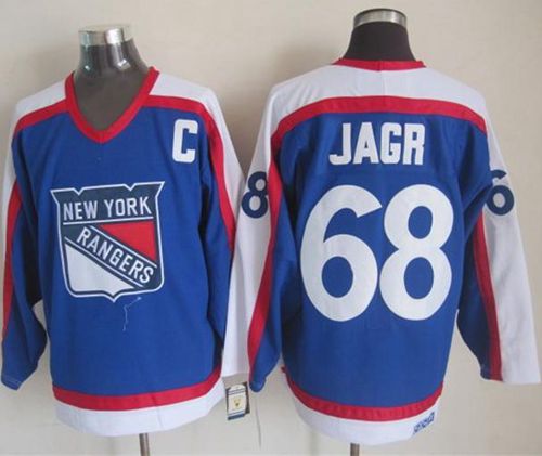 Rangers #68 Jaromir Jagr Blue White CCM Throwback Stitched Jersey - Zenithce