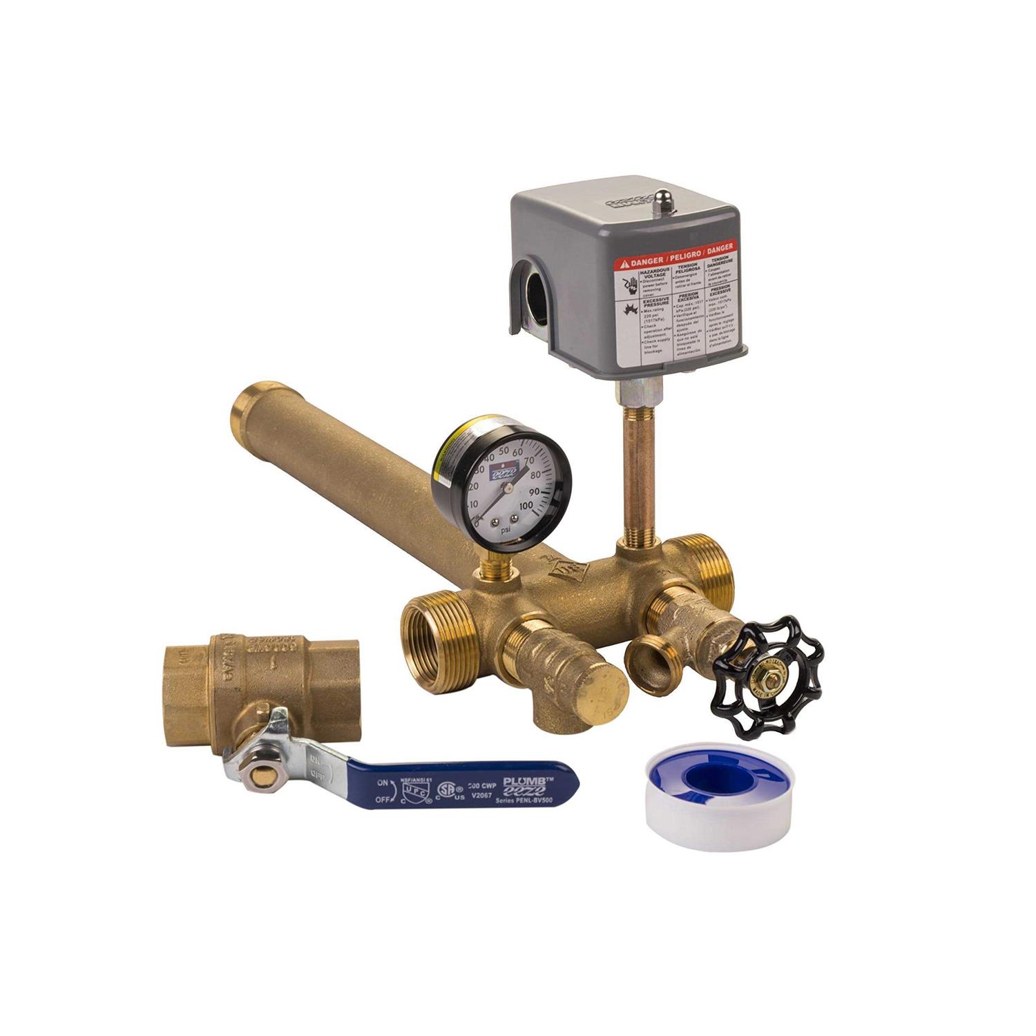 Plumb eeze Pressure Tank Installation Kit with 1′ Brass Union Tank tee to fit Most Pressure Tanks with diameters up to 16 - Zenithce