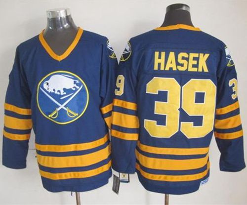 Sabres #39 Dominik Hasek Navy Blue CCM Throwback Stitched Jersey - Zenithce