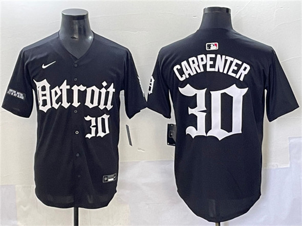 Detroit Tigers #30 Kerry Carpenter Black 'Motor Gothic Edition' Vapor Premier Limited Stitched Jersey - Zenithce