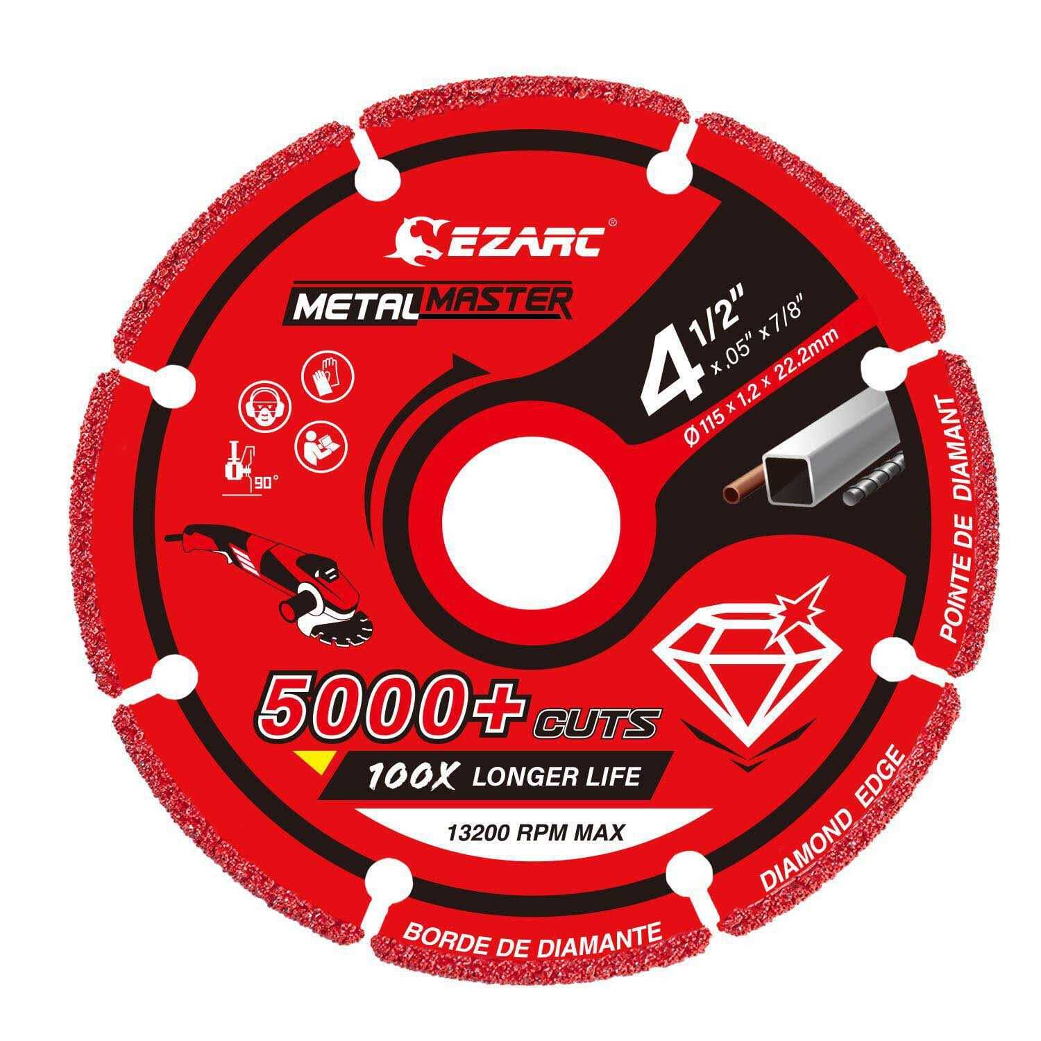 Ezarc Diamond Cutting Wheel 78 Inch for Metal, Cut Off Wheel with 5000+ Cuts on Rebar, Steel, Iron and Inox - Zenithce