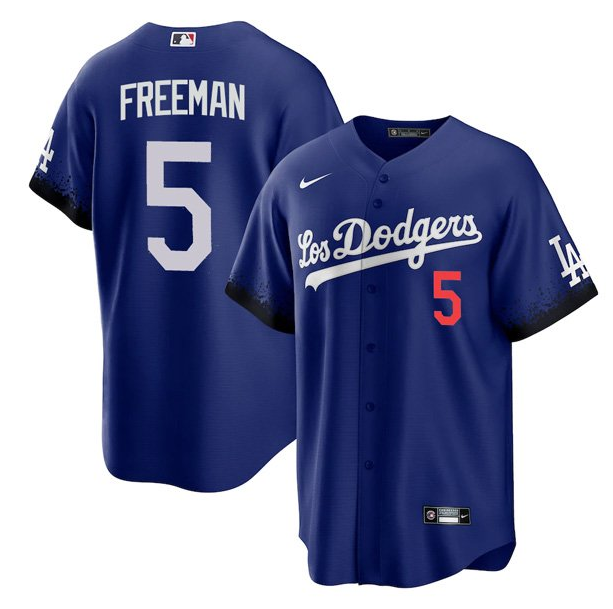 Los Angeles Dodgers #5 Freddie Freeman Royal City Connect Cool Base Stitched Baseball Jersey - Zenithce