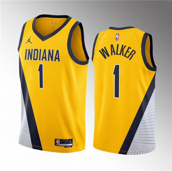 Indiana Pacers #1 Jarace Walker Yellow 2023 Draft Statement Edition Stitched Jersey - Zenithce