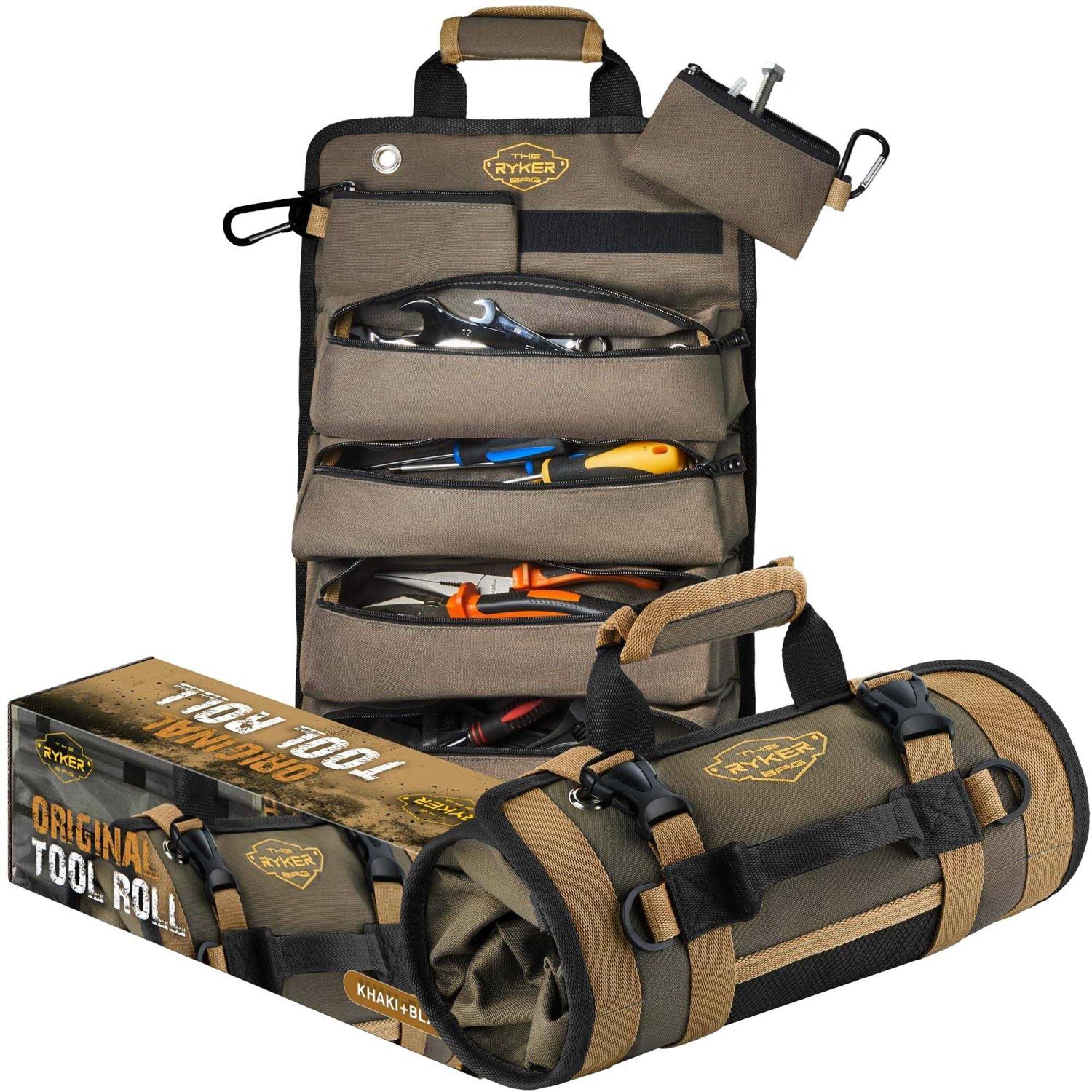 The Ryker Bag Tool Organizers Small Tool Bag W/Detachable Pouches Heavy Duty Roll Up Tool Bag Organizer - Zenithce