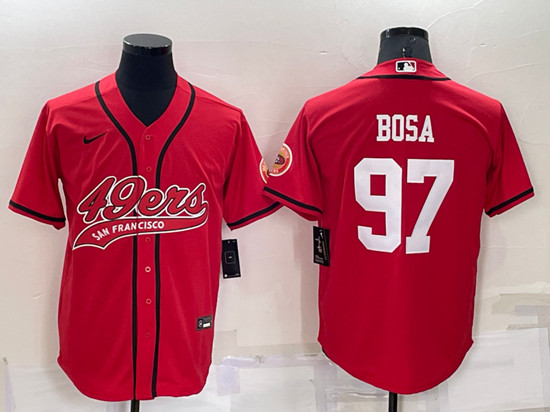 San Francisco 49ers #97 Nick Bosa Red Cool Base Stitched Baseball Jersey - Zenithce