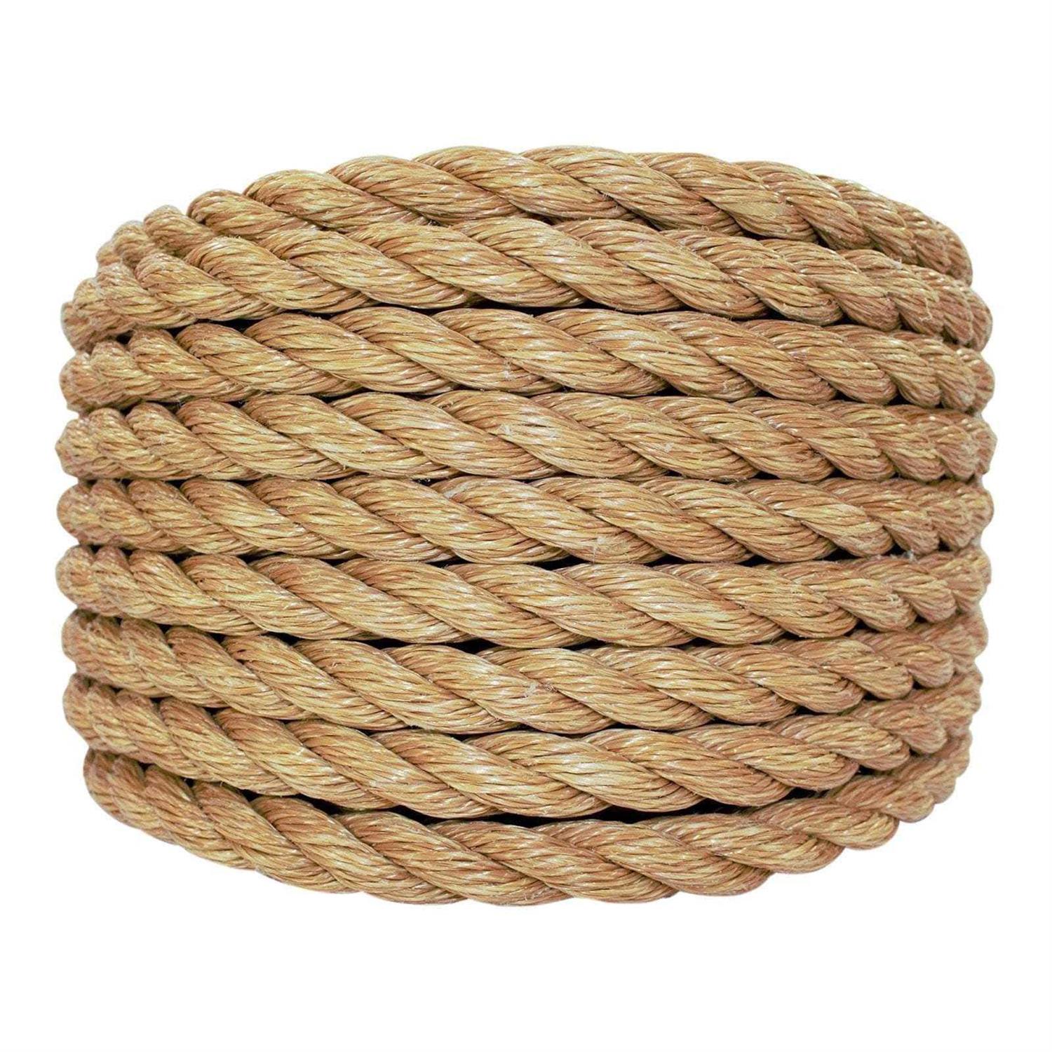 SGT KNOTS ProManila Rope UnManila Tan Twisted 3 Strand Polypropylene Cord - Zenithce
