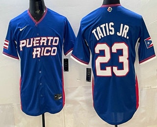 Puerto Rico #23 Fernando Tatis Jr Blue 2026 World Classic Cool Base Jersey - Zenithce