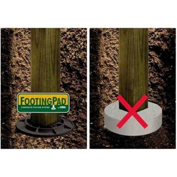 FootingPad 12 in. Dia x 1.5 in. 2.1 lb Composite Post Foundation - Zenithce