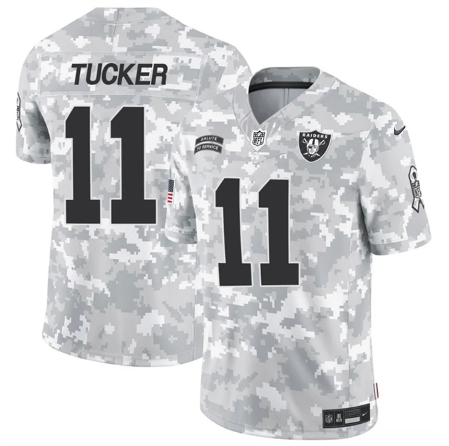 Las Vegas Raiders #11 Tre Tucker Arctic Camo 2024 F.U.S.E. Salute To Service Limited Stitched Jersey - Zenithce