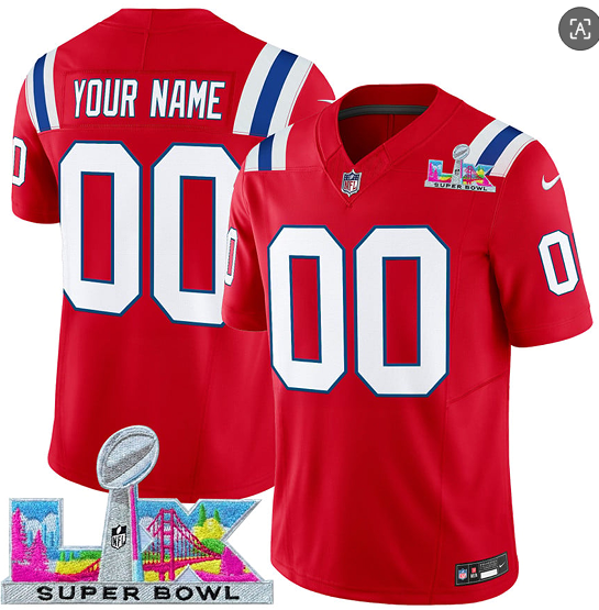 New England Patriots Custom Red 2025 F.U.S.E. Super Bowl LX Patch Vapor Limited Stitched Jersey - Zenithce