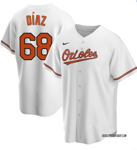 Baltimore Orioles #68 Lewin Díaz White Cool Base Stitched Jersey - Zenithce