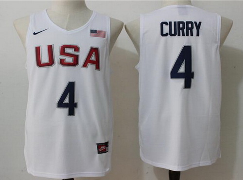 2016 Olympics Team USA #4 Stephen Curry Revolution 30 Swingman White Jersey - Zenithce