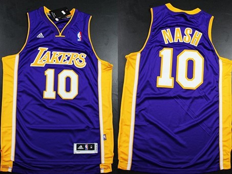 Los Angeles Lakers #10 Steve Nash Revolution 30 Swingman Purple Jersey - Zenithce