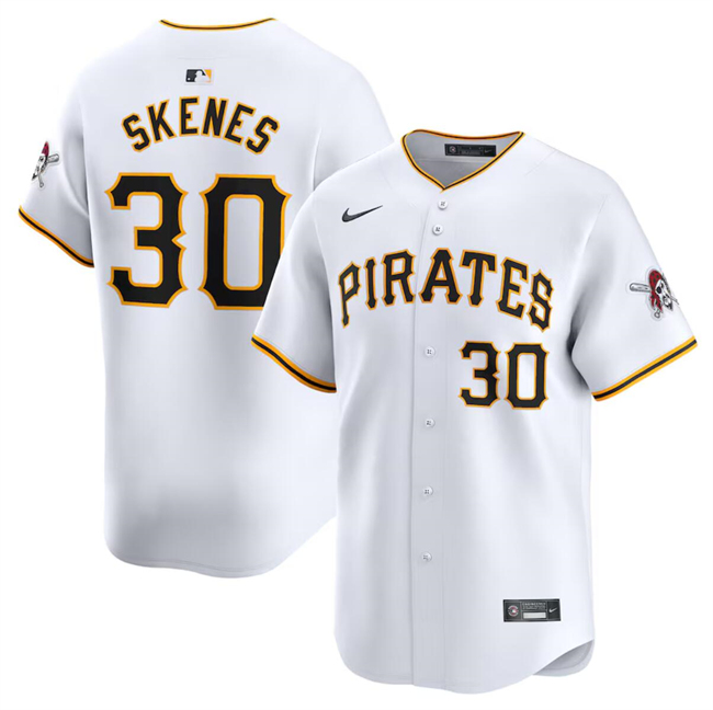 Pittsburgh Pirates #30 Paul Skenes White 2024 Home Limited Stitched Jersey - Zenithce